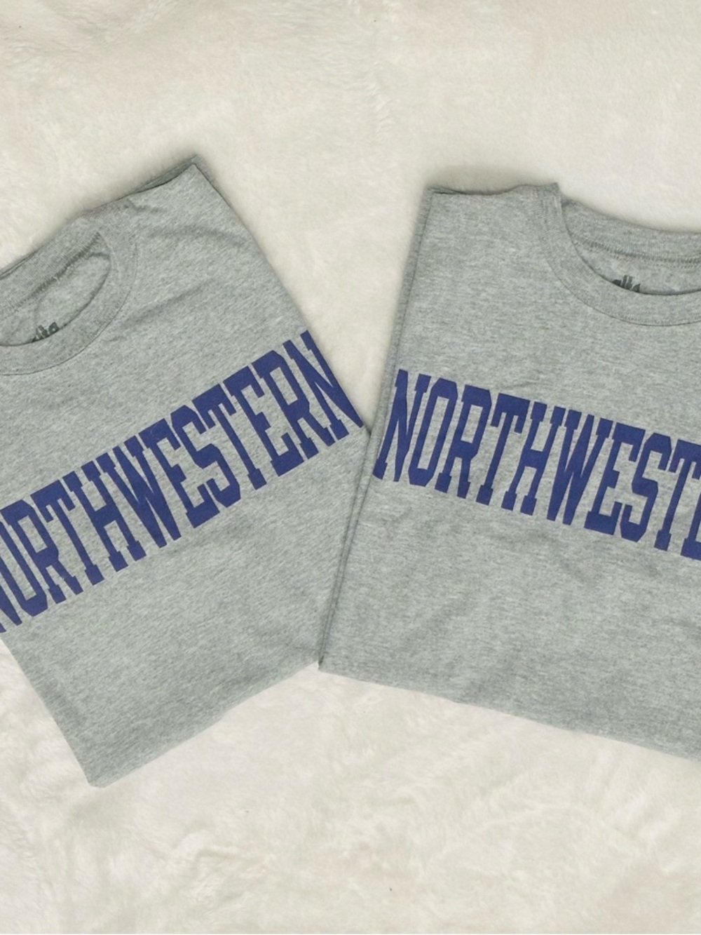 Lot of 2 Northwestern Wildcats T-Shirts Alta Gracia Gray Men’s Small S 17.5x27”